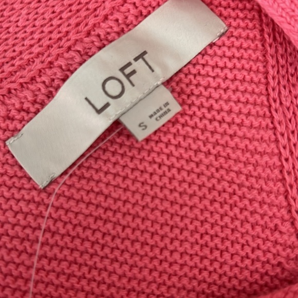 Loft Sweater tank top Sz Small Like new pink spring Button 100% cotton Shirt - Picture 3 of 4